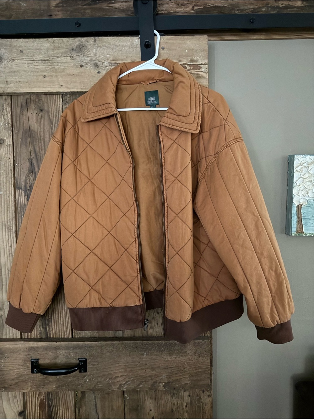 wild fable Quilted Caramel Bomber Jacket
